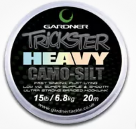 Gardner Tackle Camo Silt Trickster Heavy Braid Hooklink 20lbs 20m - Carp Barbel Coarse Fishing