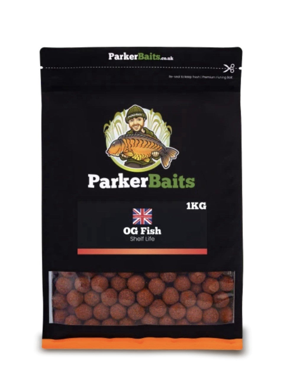 PARKER BAITS - OG FISH 10mm BOILIES 1KG Shelf Life