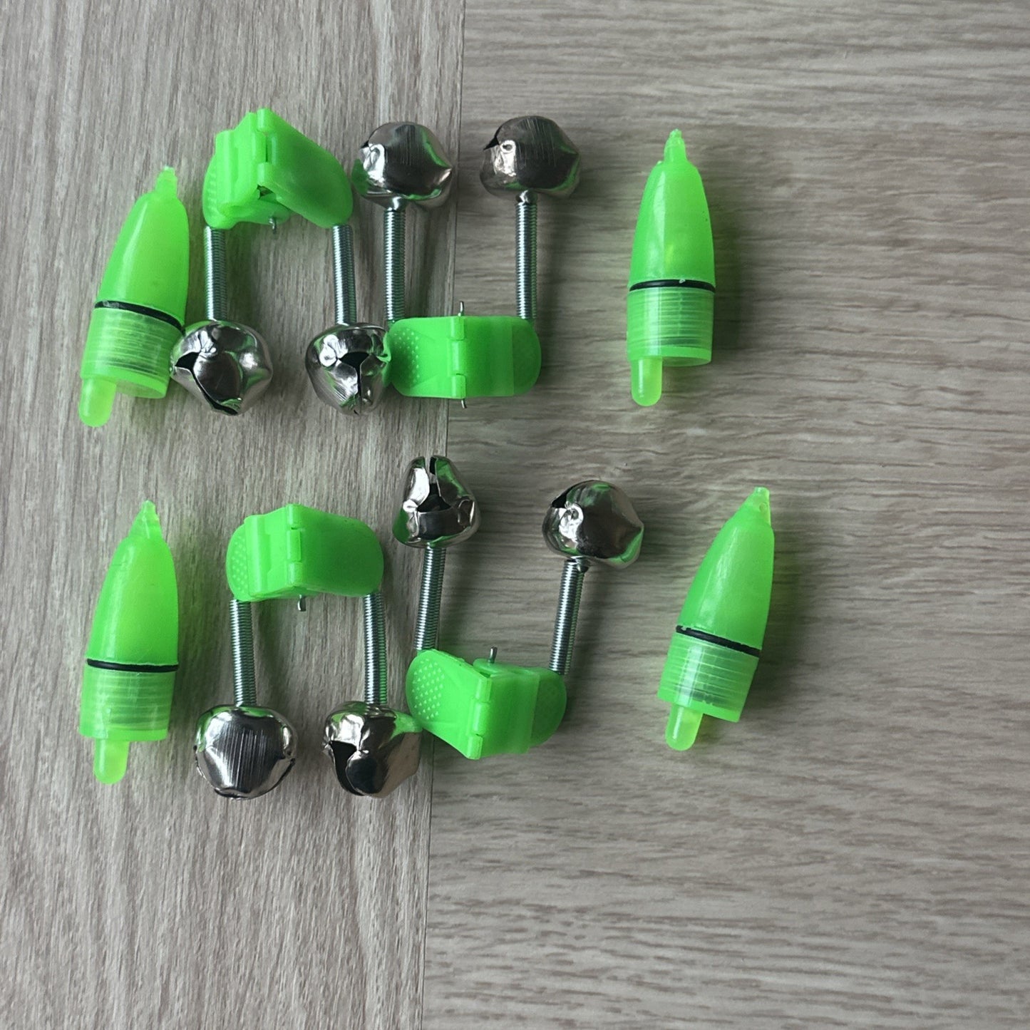4 x Sea Fishing Tip Rod Bite Bell & Light Green