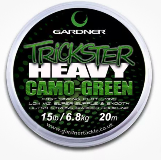 Gardner Camo Green Trickster Heavy Braid hooklink NEW Carp Fishing 20lb 20m
