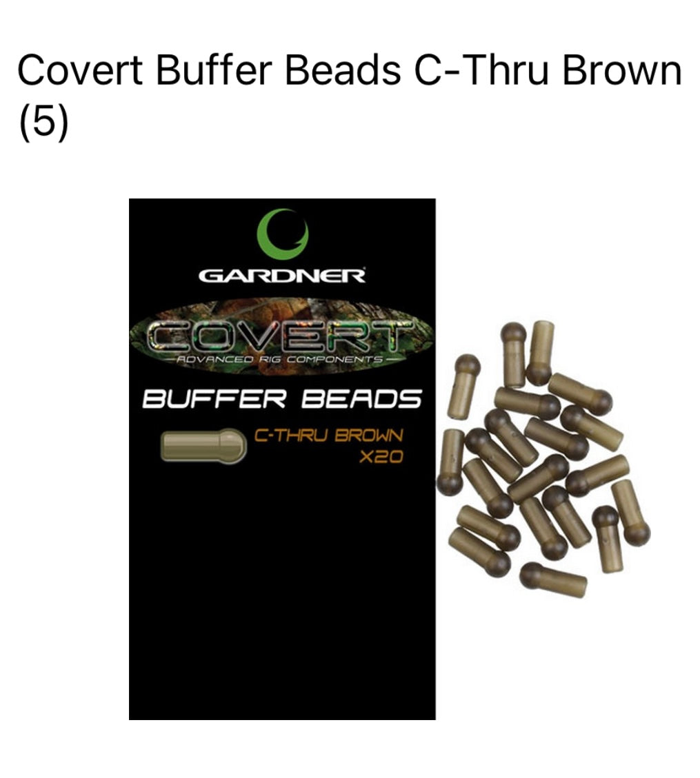 Gardner Tackle Covert Buffer Beads.              C - Thru Brown