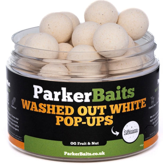 PARKER BAITS - 15mm WASHED OUT WHITE POP-UPS – OG FRUIT & NUT