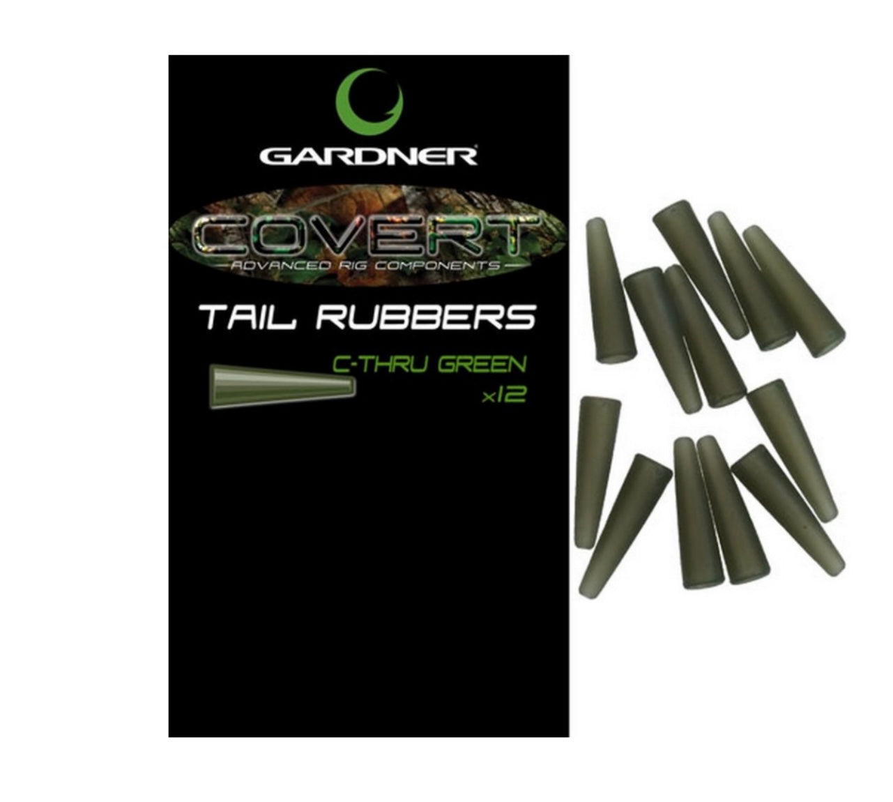 Gardner Tackle Covert Tail Rubbers.    C - Thru Green