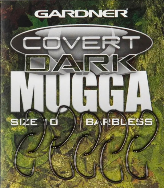 Gardner Covert Dark Mugga Hooks Barbless Various Sizes Available