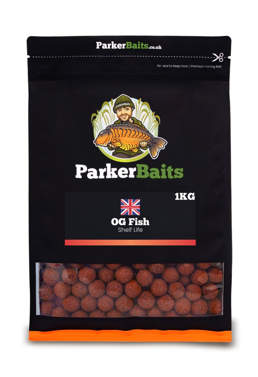 PARKER BAITS - 10 mm OG FISH SHELF LIFE BOILIES – 1KG CARP BARBEL CHUB