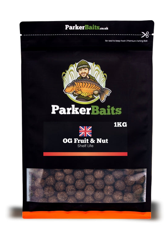 PARKER BAITS - 18mm OG FRUIT & NUT SHELF LIFE BOILIES – 1KG