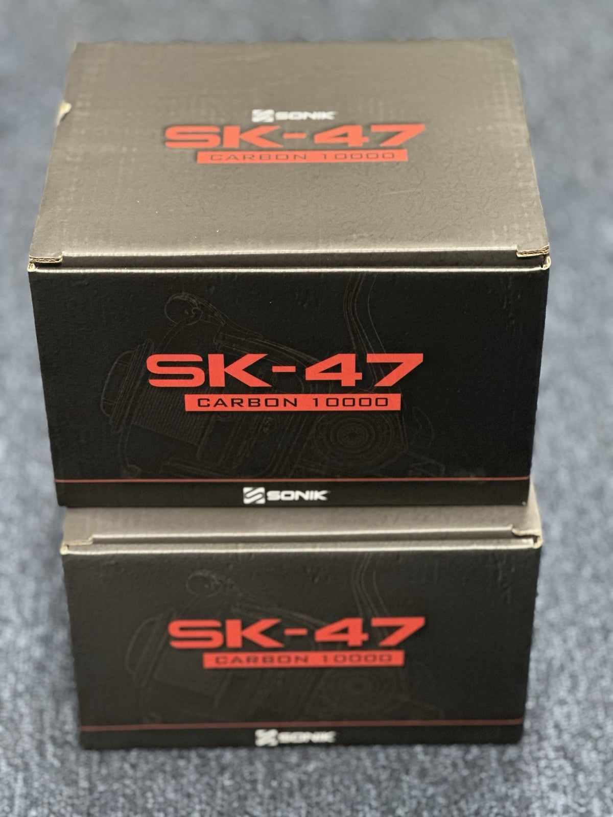 2 X Sonik SK-47 Carbon 10000 Big Pit Carp Reel