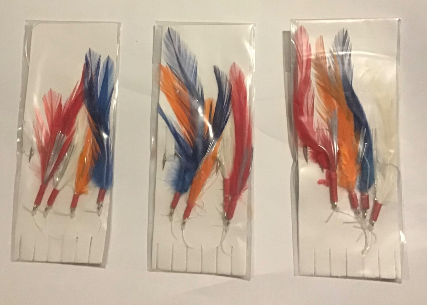 3 X 4Hook Mackerel Feathers Sea Fishing Rigs Select Colours