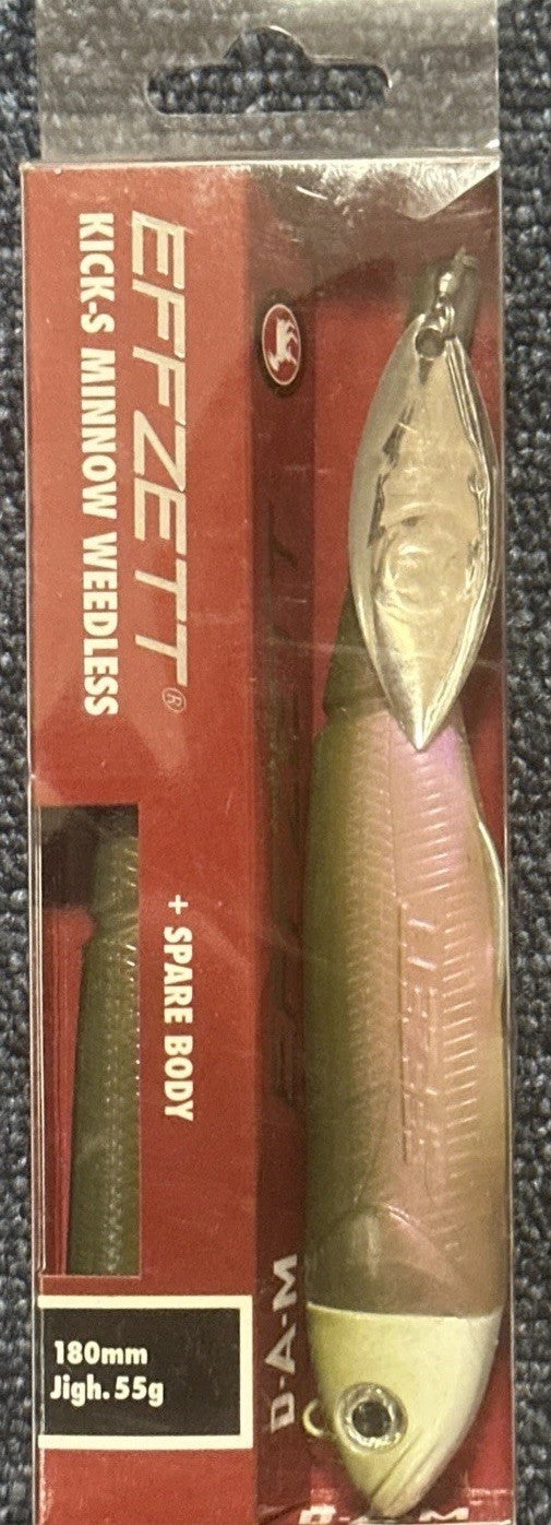 D.A.M EFFZETT KICK-S MINNOW WEEDLESS + Spare Body. SANDEEL 18cm, 55g. No.52517