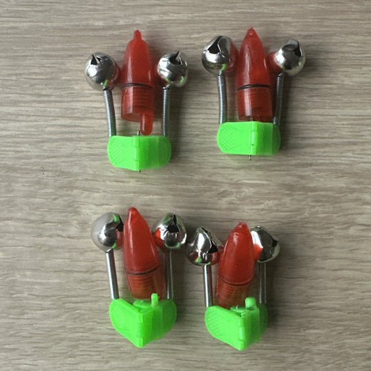 4 x Sea Fishing Tip Rod Bite Bell & Light Red Light