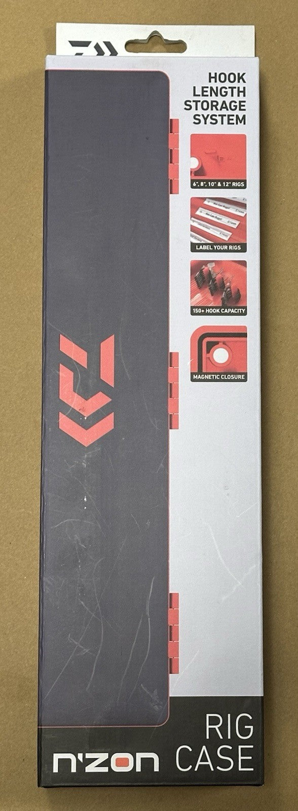 Daiwa N'Zon Rig Case Red Black Magnetic Closure 6” - 12” Hook Length
