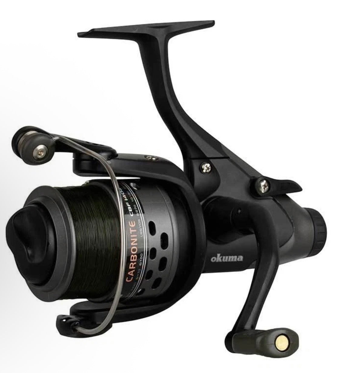 Okuma NEW Carbonite XP CBF 155a Baitfeeder Carp Reel - Spare Spool & Line