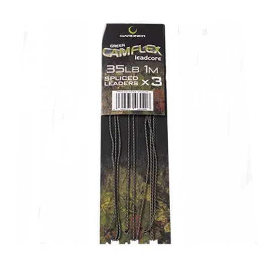 Camflex 35lb Leadcore Green Spliced
Leaders X 3 per sleeve