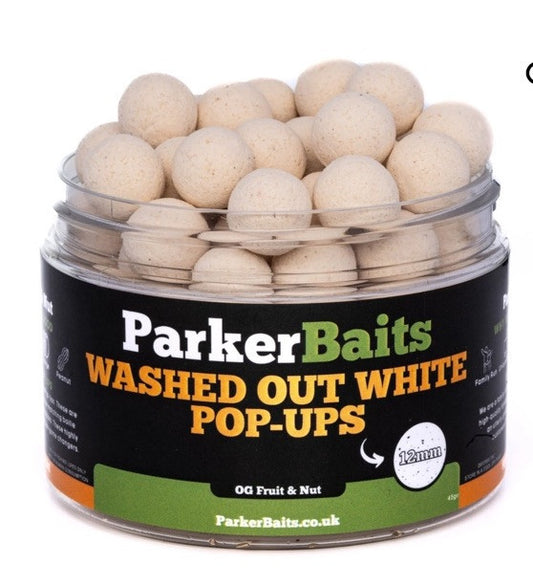 Parker Baits washed out white pop-ups 15mm  OG fruit and nut Carp Barbel